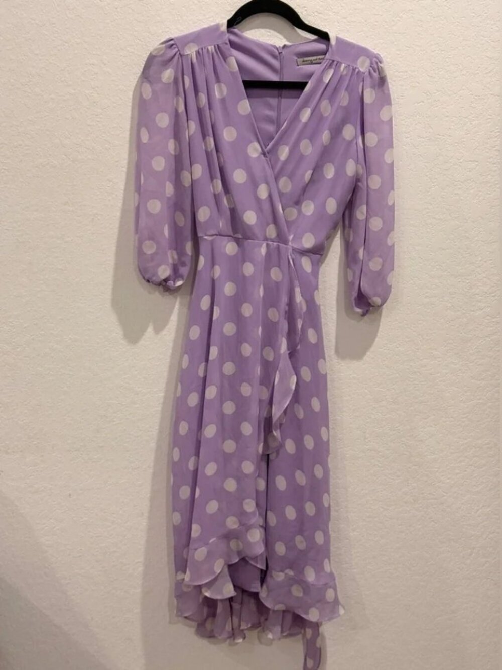 Danny‎ & Nicole Lavender Polka Dot Midi Dress